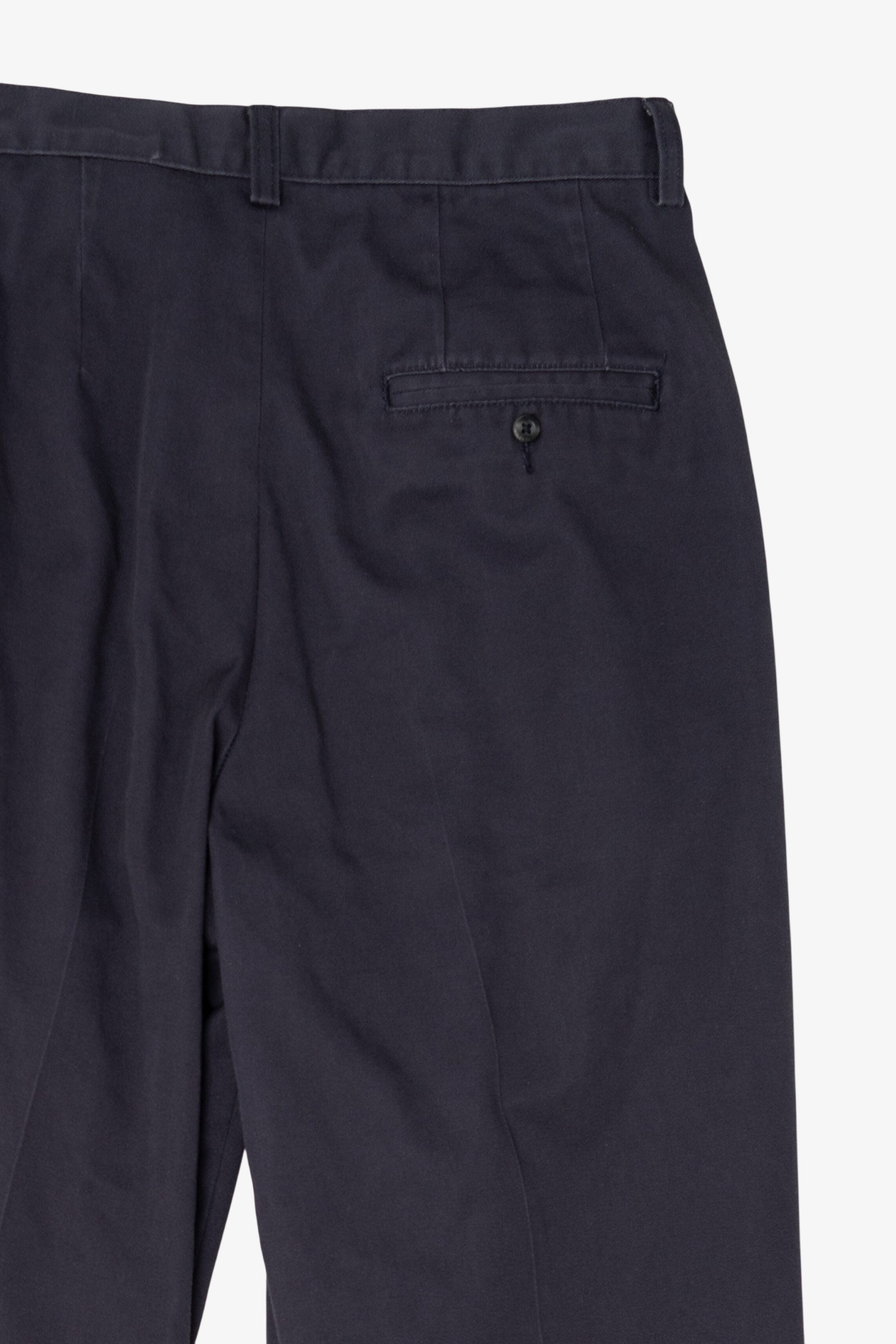 Vintage Navy Blue Eddie Bauer Wrinkle Resistant Double Pleated Pants (1990s)