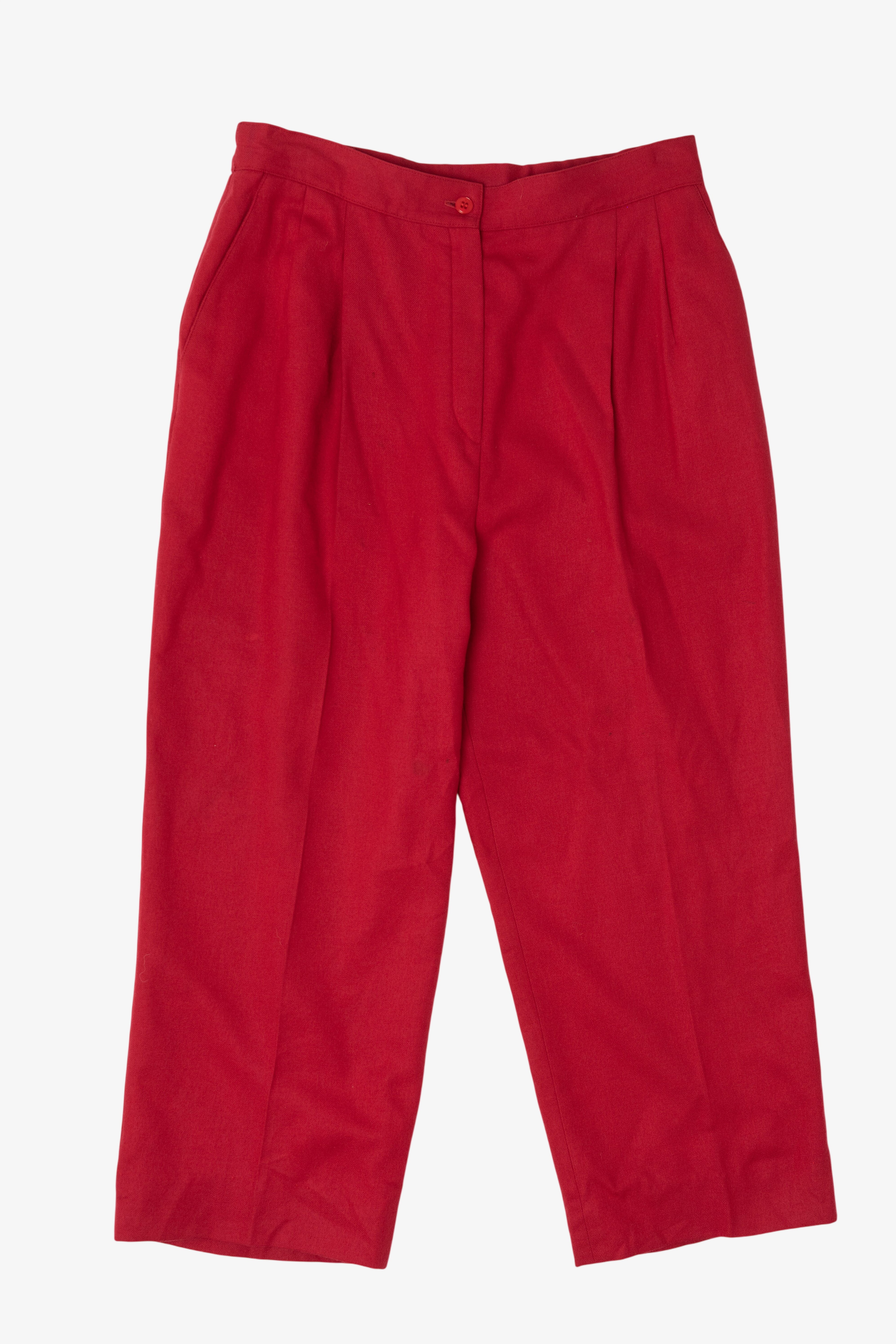 Vintage Red Intuition Union Made Pleated Pants (1980s)