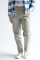 Tan Herringbone Pleated Pants (sz. 6)