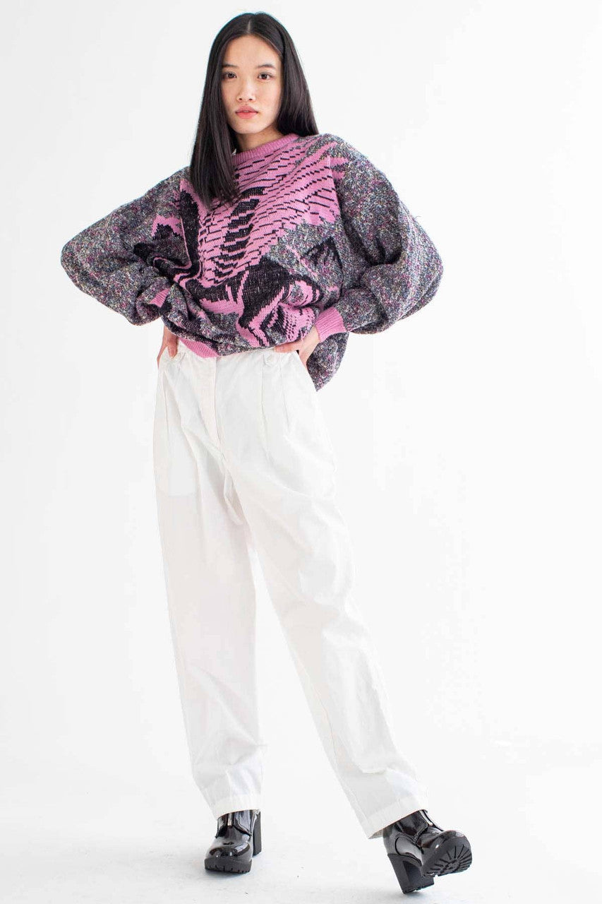 White Pleated Pants (sz. 4)