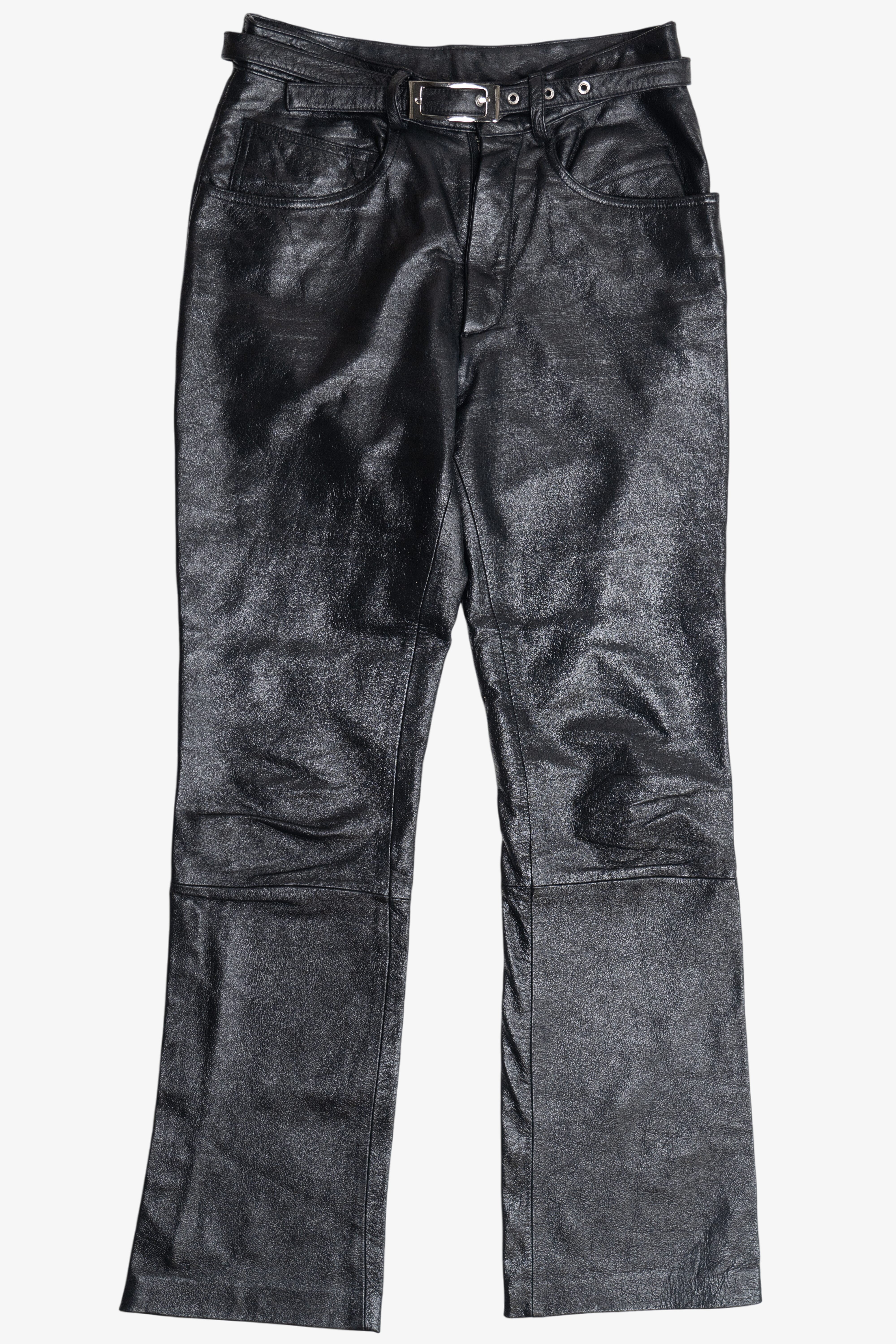 Vintage Wilson's Maxima Leather Bootcut Pants With Belt (2000s)