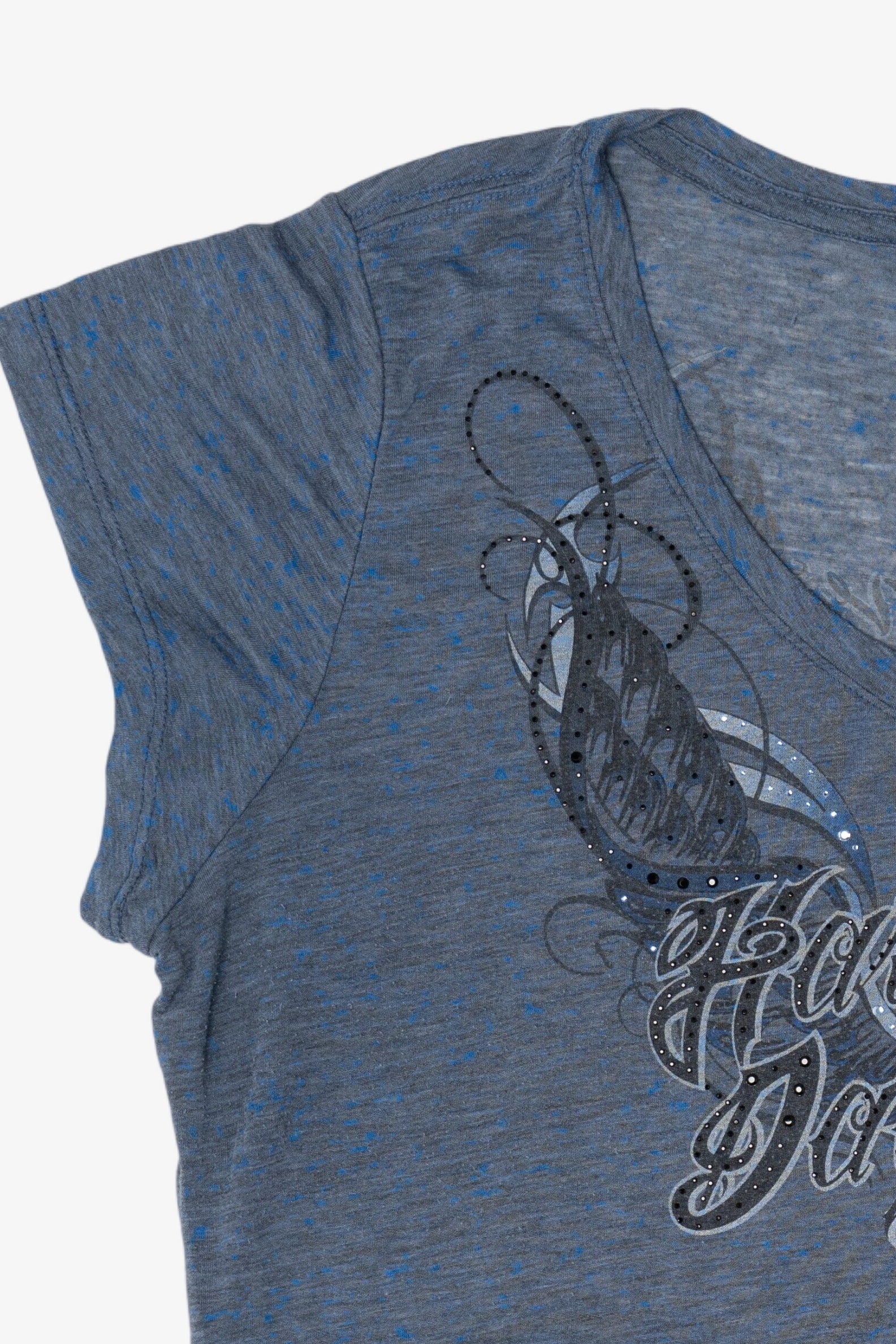 Blue Harley Davidson V-Neck T-Shirt (2010s)