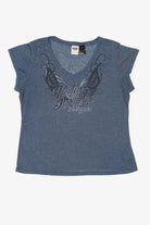 Blue Harley Davidson V-Neck T-Shirt (2010s)