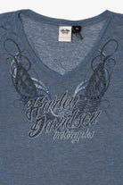Blue Harley Davidson V-Neck T-Shirt (2010s)