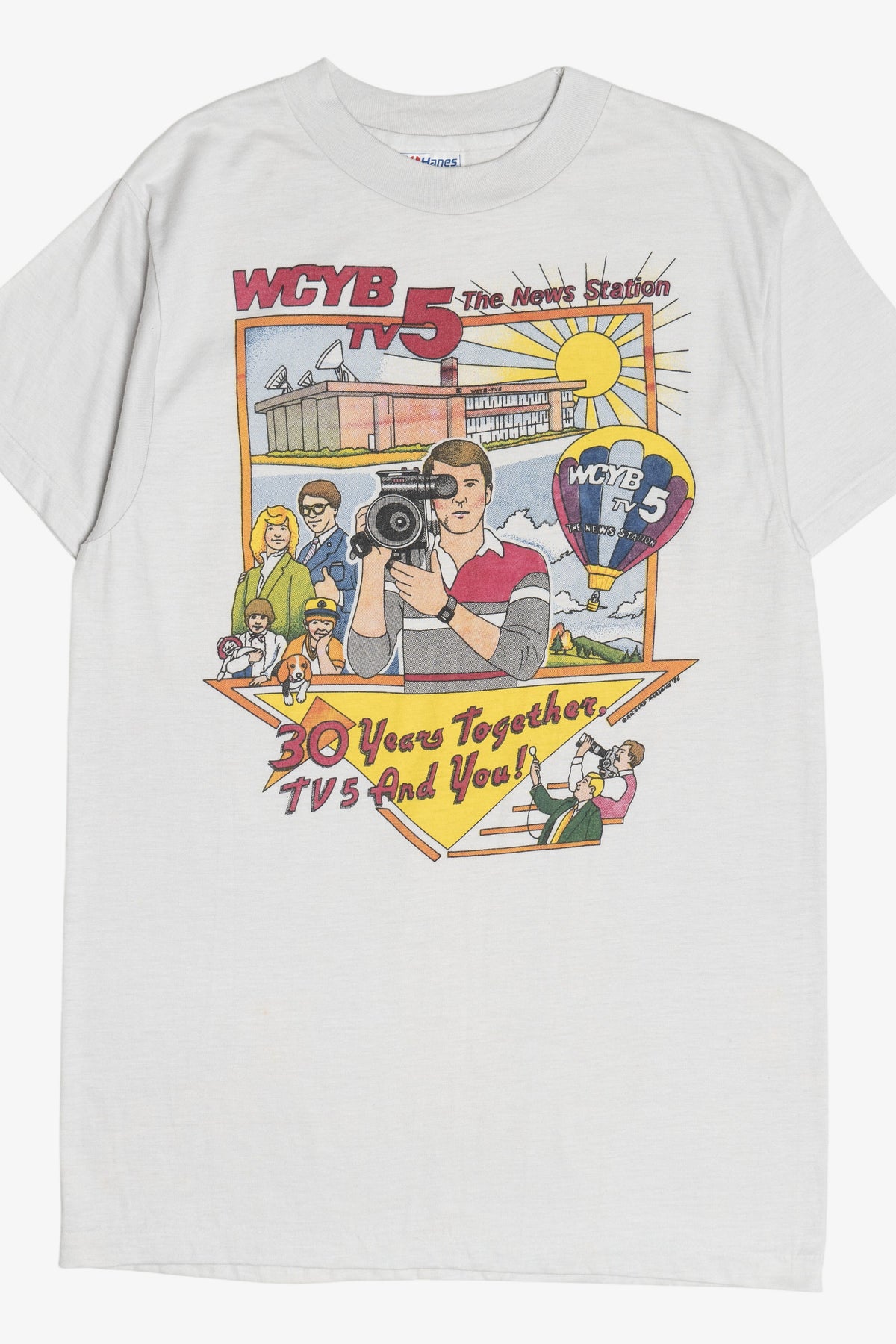 Vintage "WCYB TV 5 The News Station" Anniversary Single Stitch T-Shirt (1980s)