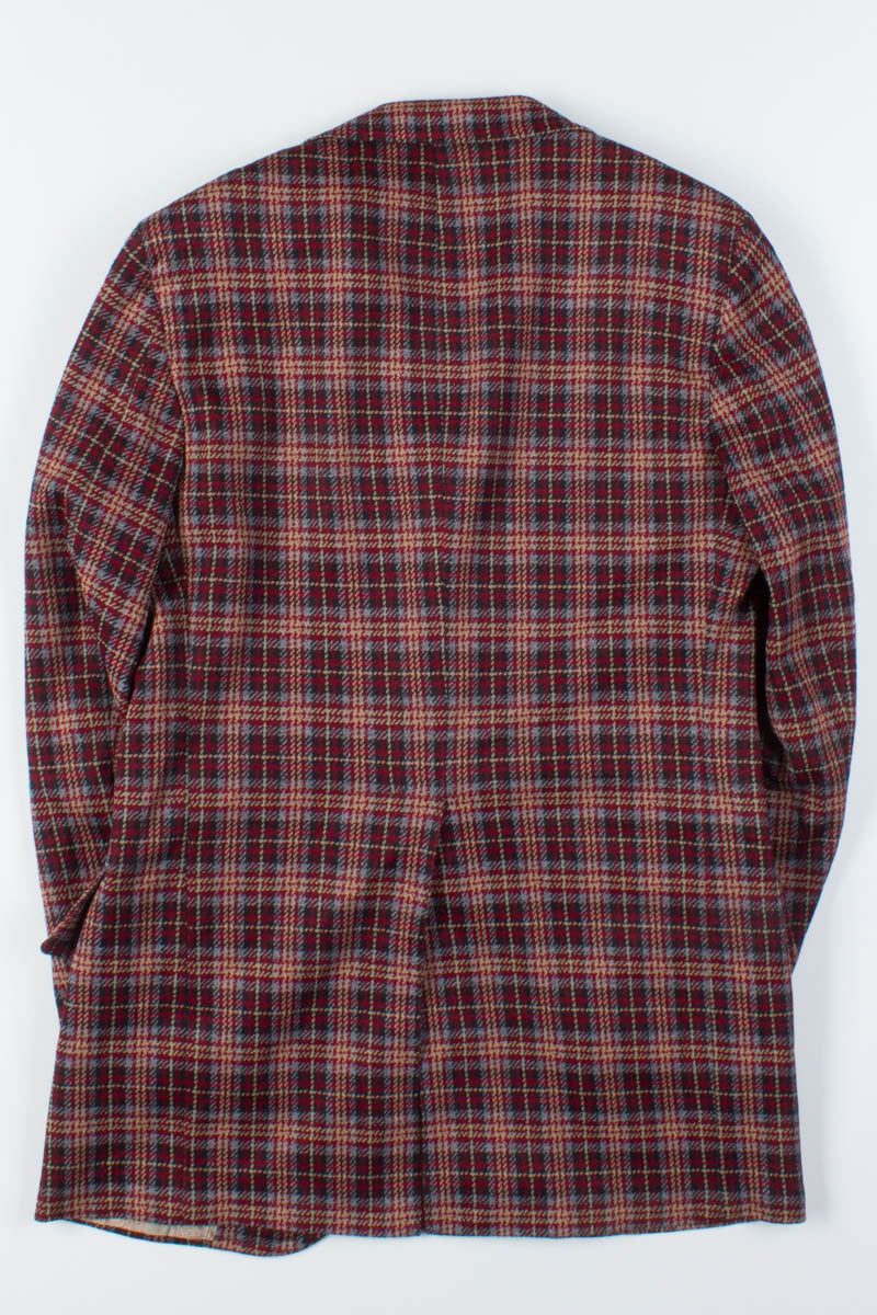 Dark Red Plaid Oversized Vintage Blazer