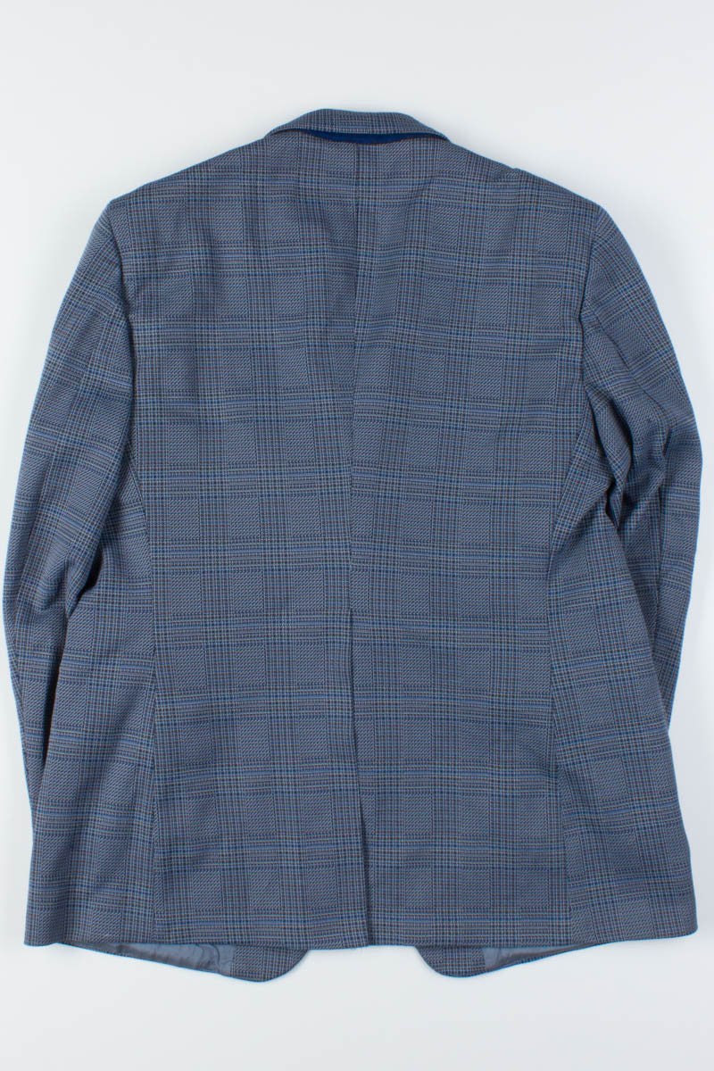 Blue Grey Plaid Vintage Blazer