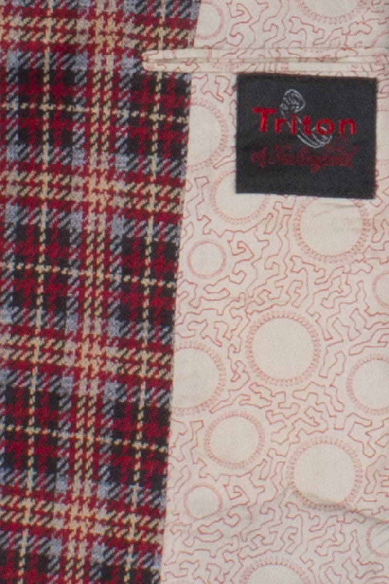 Dark Red Plaid Oversized Vintage Blazer
