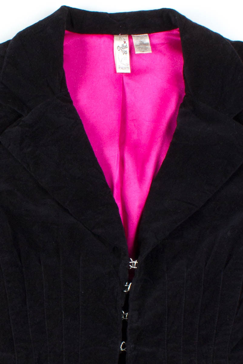 Black & Pink Velvet Blazer