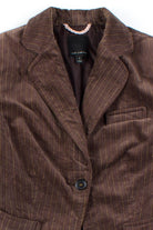 Brown Pinstripe Velvet Blazer