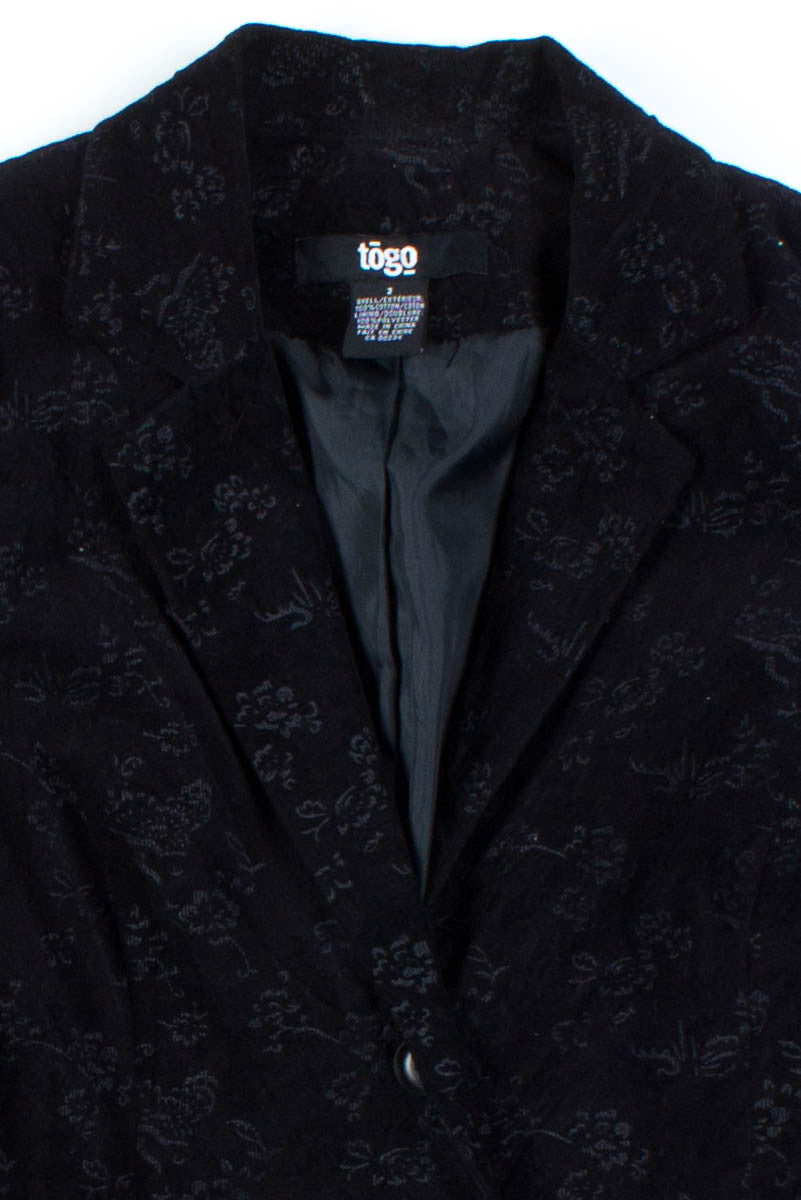 Black Floral Corduroy Blazer