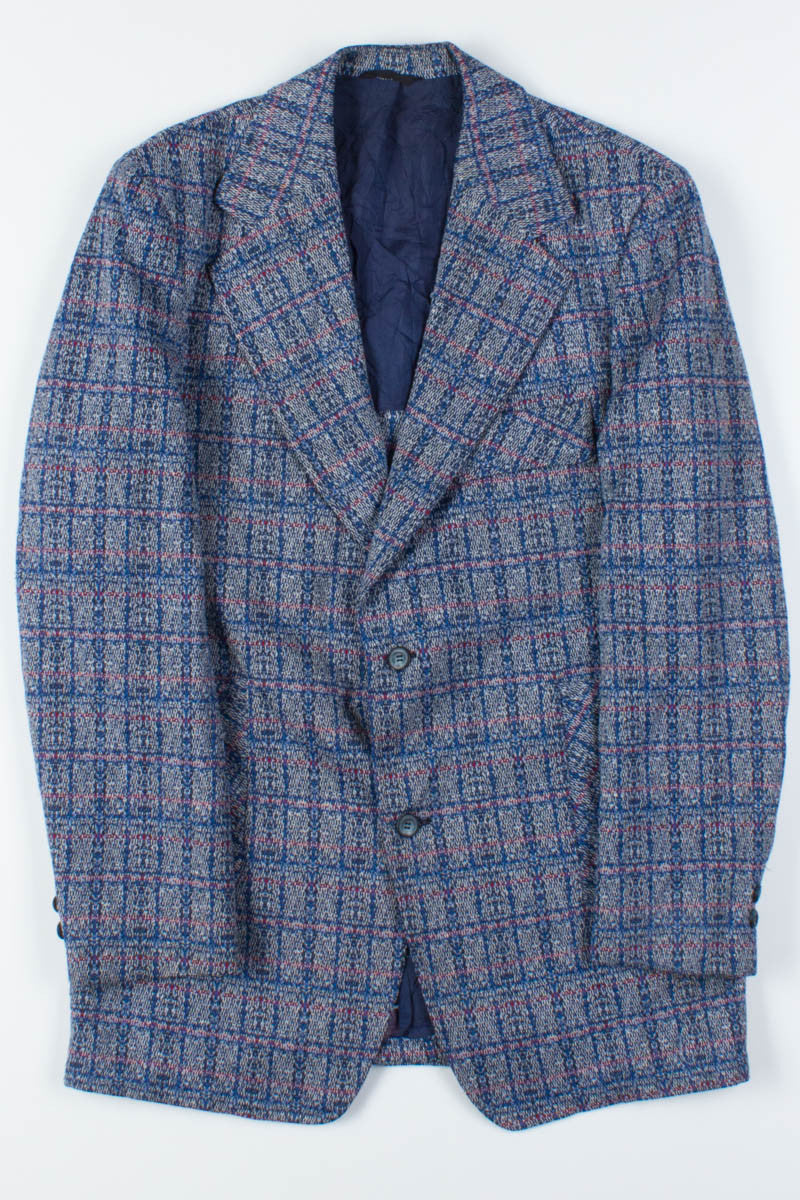 Blue Woven Plaid Vintage Blazer