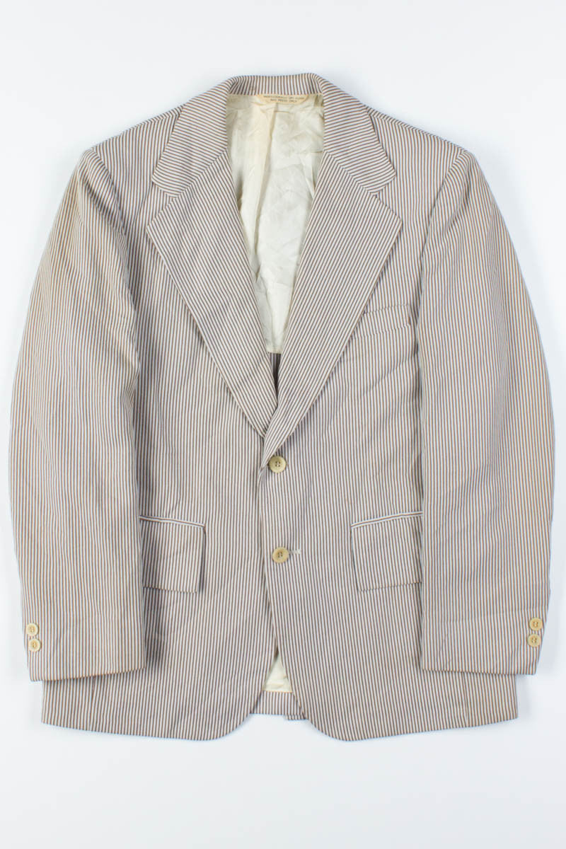 Brown Seersucker Vintage Blazer