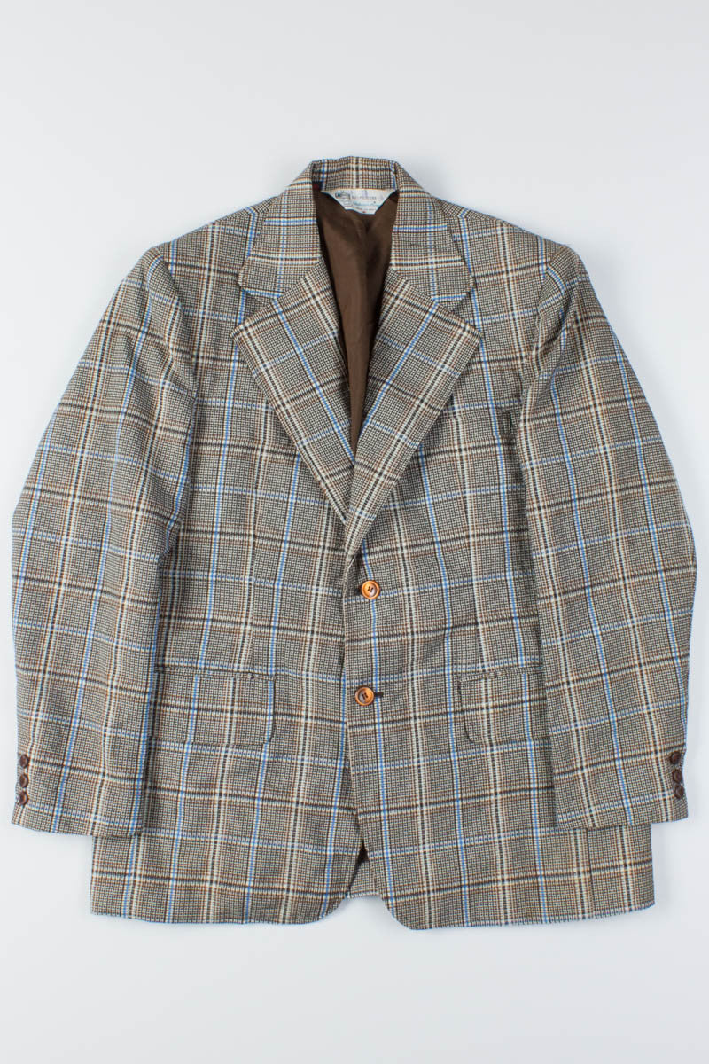 Brown & Blue Plaid Vintage Blazer