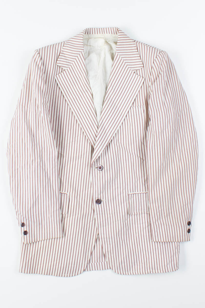 Burgundy Seersucker Vintage Blazer