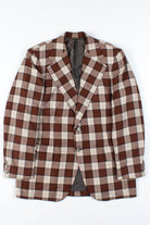 50s Burgundy Plaid Vintage Blazer