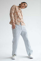Blue & White Seersucker Vintage Pants