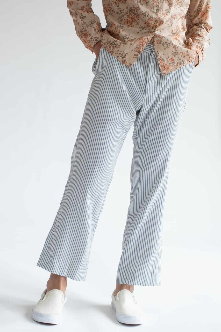 Blue & White Seersucker Vintage Pants