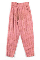 Pink Floral Vintage Paperbag Pants (sz. Small)