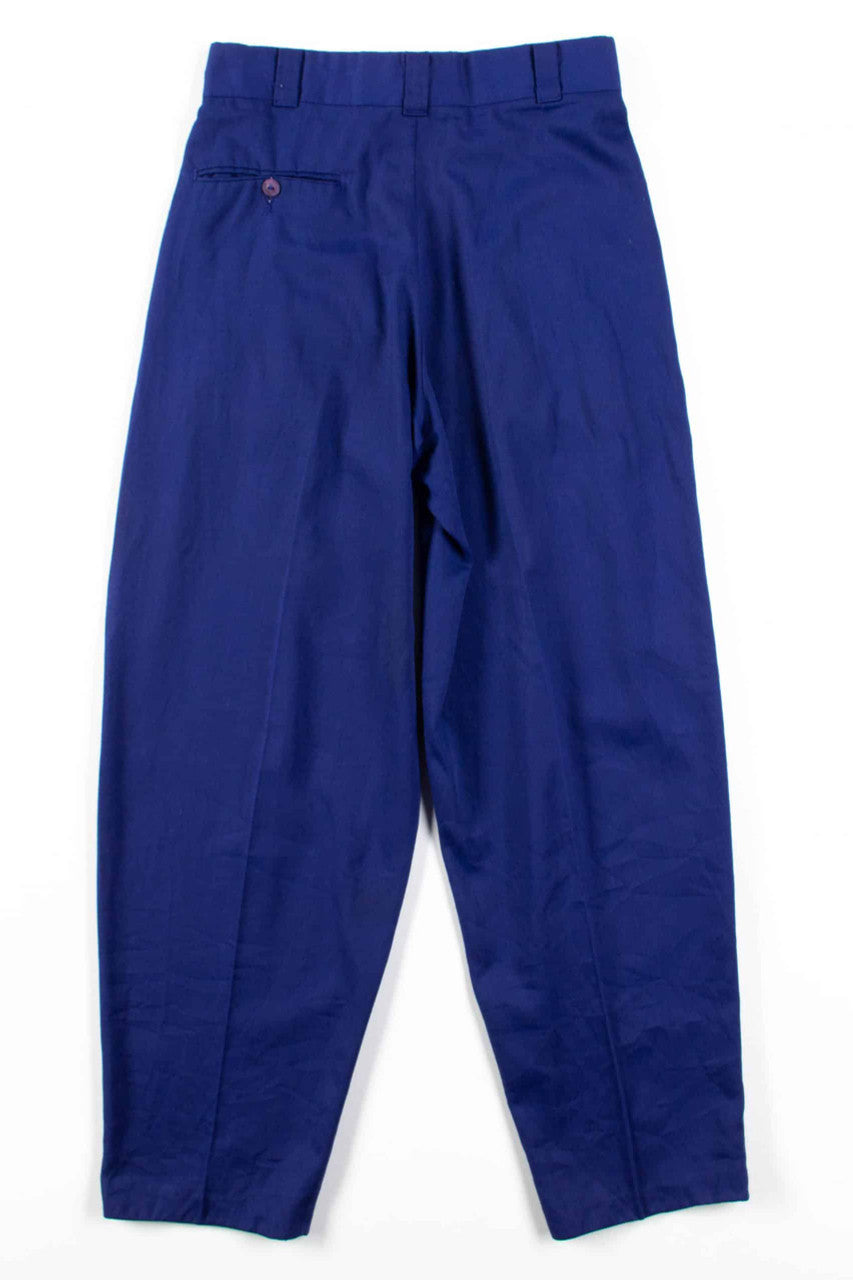 Navy Pleated High Waisted Pants