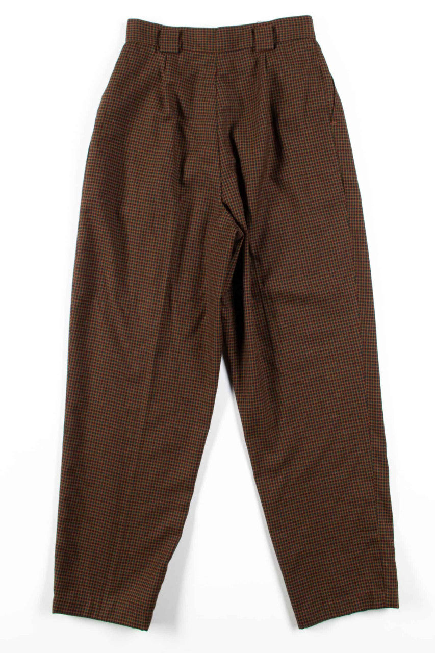 Brown Check High Waisted Pants (sz. 10)