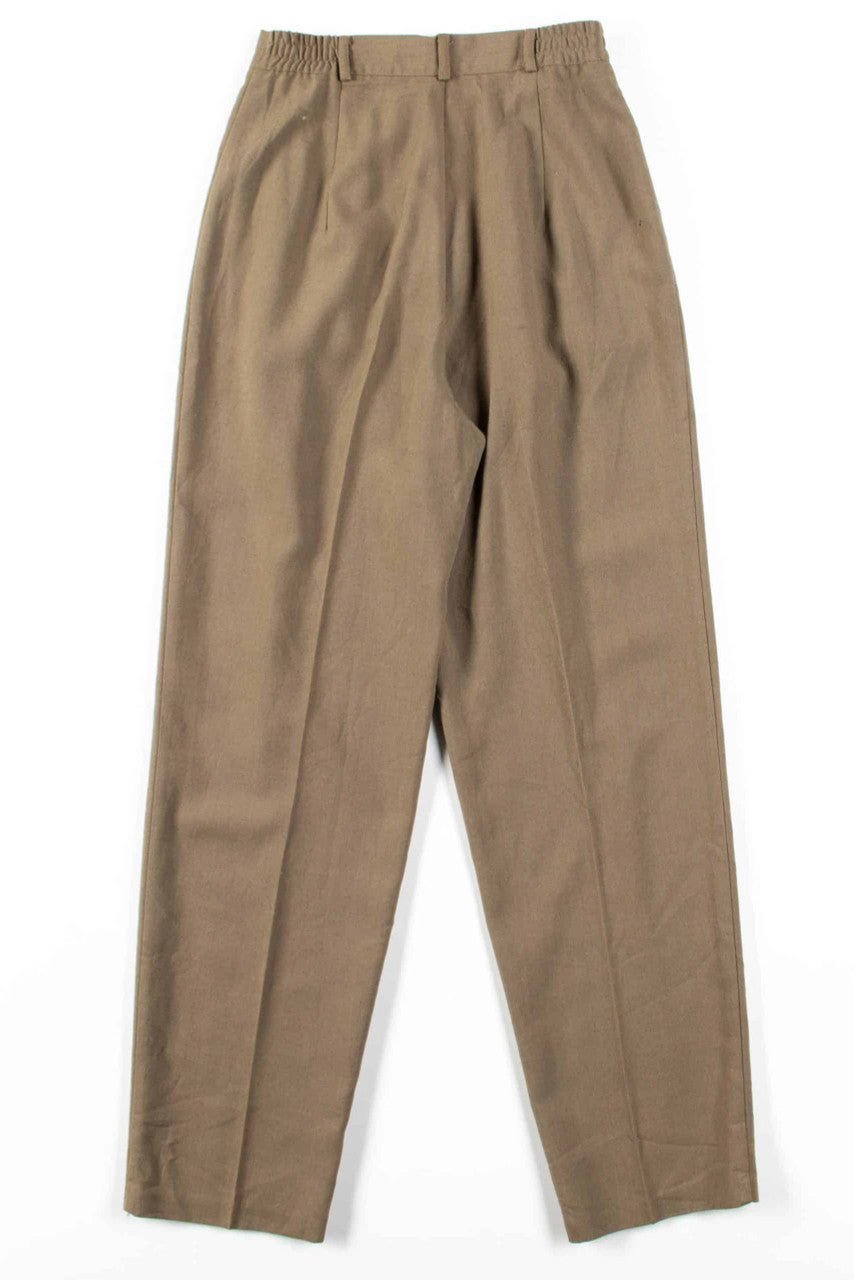 Olive Pleated Vintage Pants (sz. 6) 1