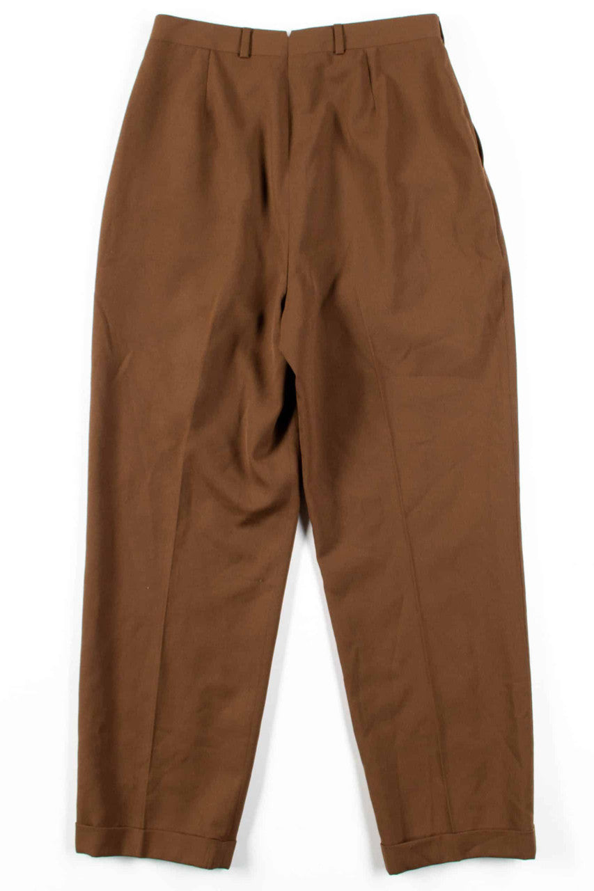 Brown Pleated Vintage Pants (sz. 8)