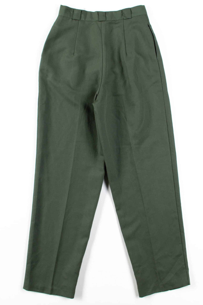 Olive Pleated Vintage Pants (sz. 6)