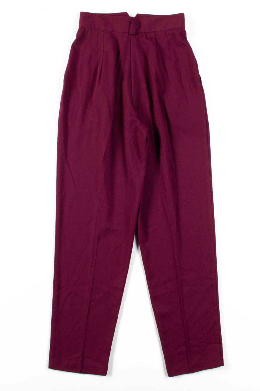 Burgundy Pleated Vintage Pants (sz. 5/6)