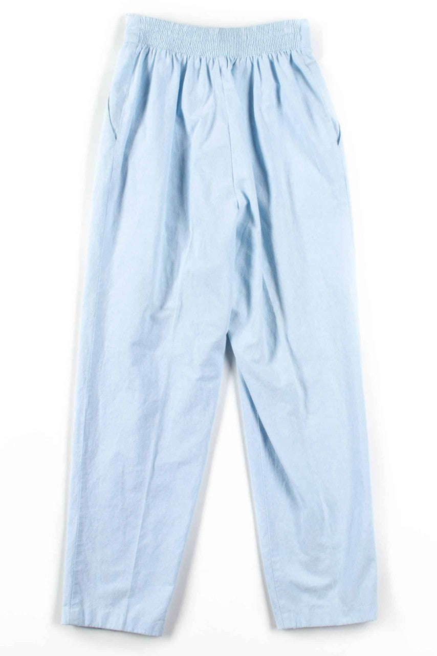 Light Blue Pleated Vintage Pants w/ Stripe Detail