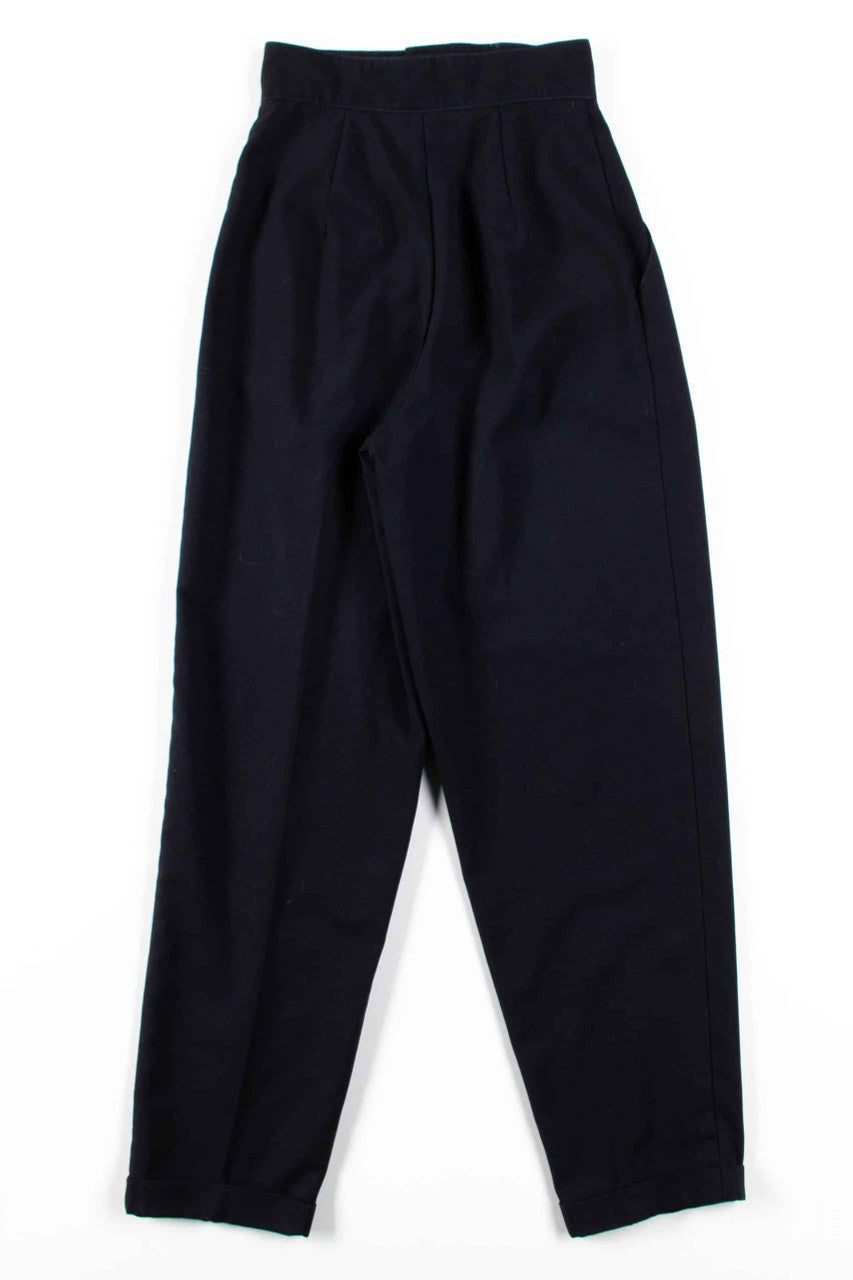 Black Three Button Pleated Vintage Pants (sz. 3)