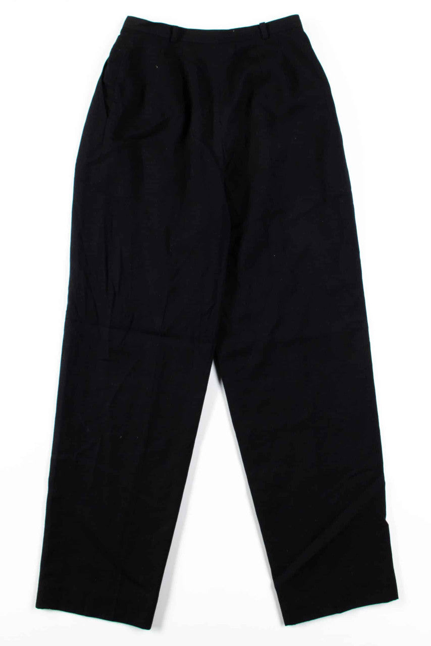 Black Pleated Wool Vintage Pants (sz. 4)