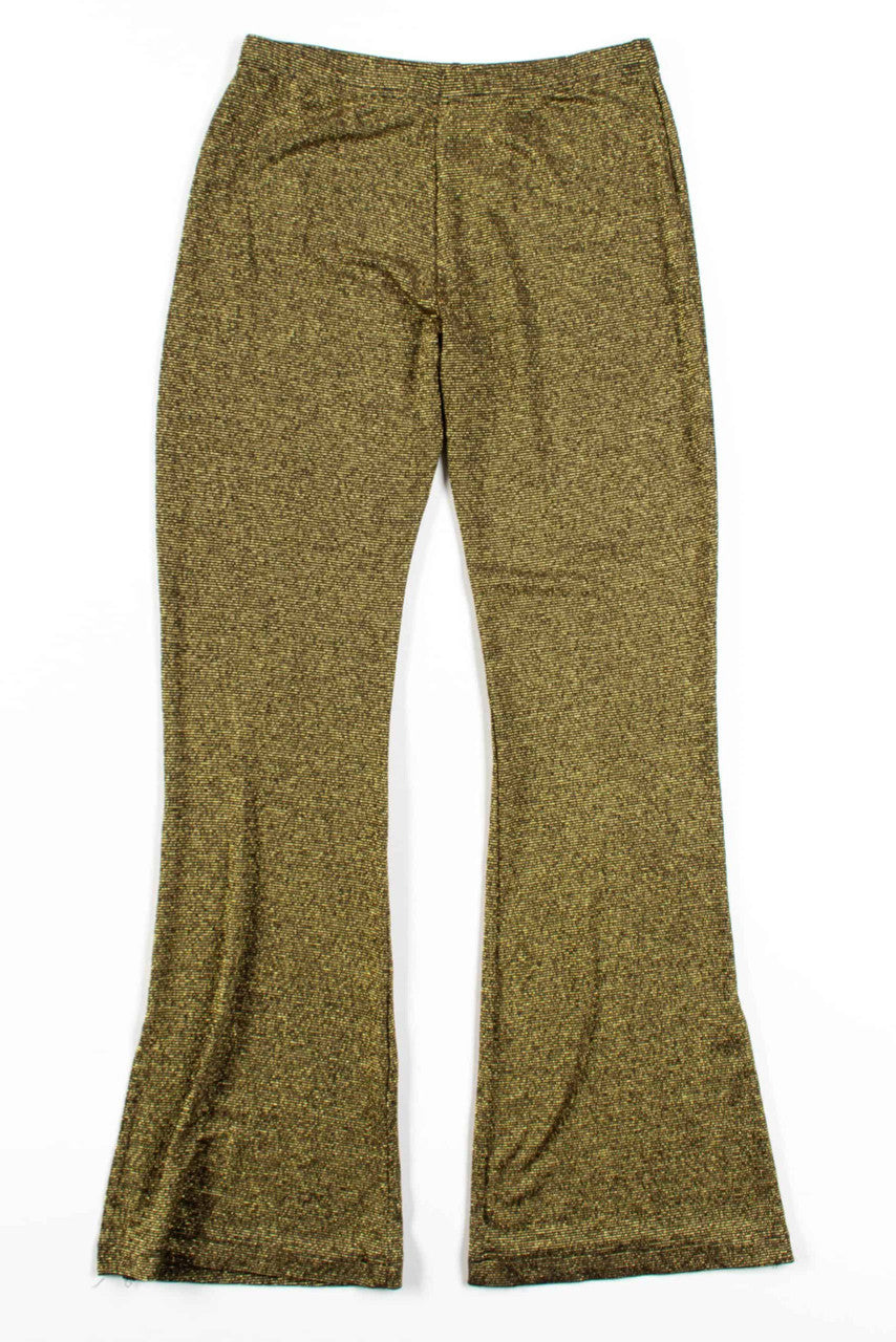 Gold Metallic Striped Flared Leggings (sz. Large)