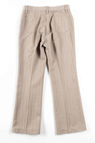 Tan Textured Pleated Pants