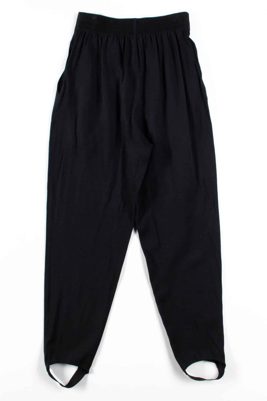 Black Pleated Pants w/ Stirrups (sz. 8)