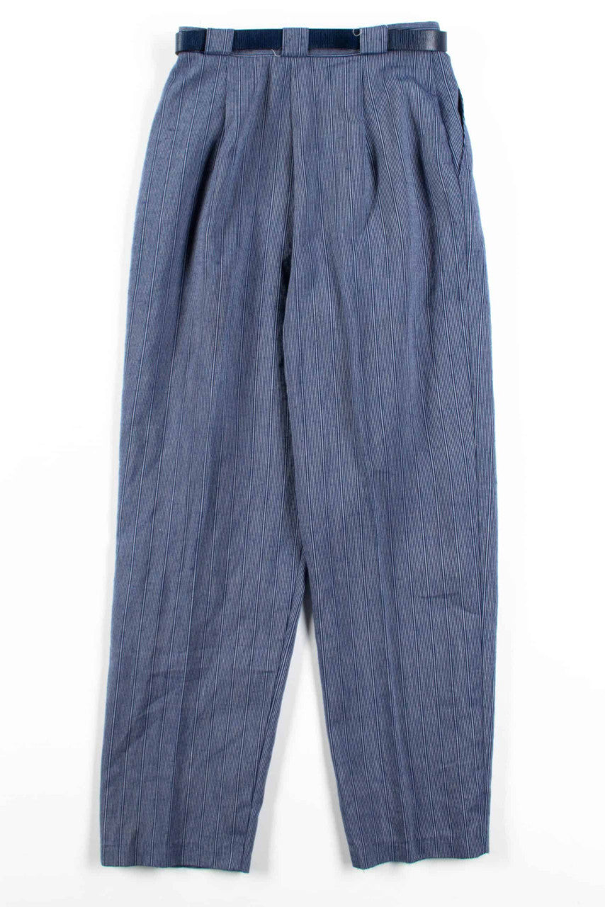 Blue Striped Belted Pants (sz. 10)