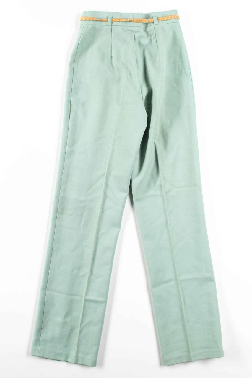 Vintage Mint Belted Pants (sz. 9)