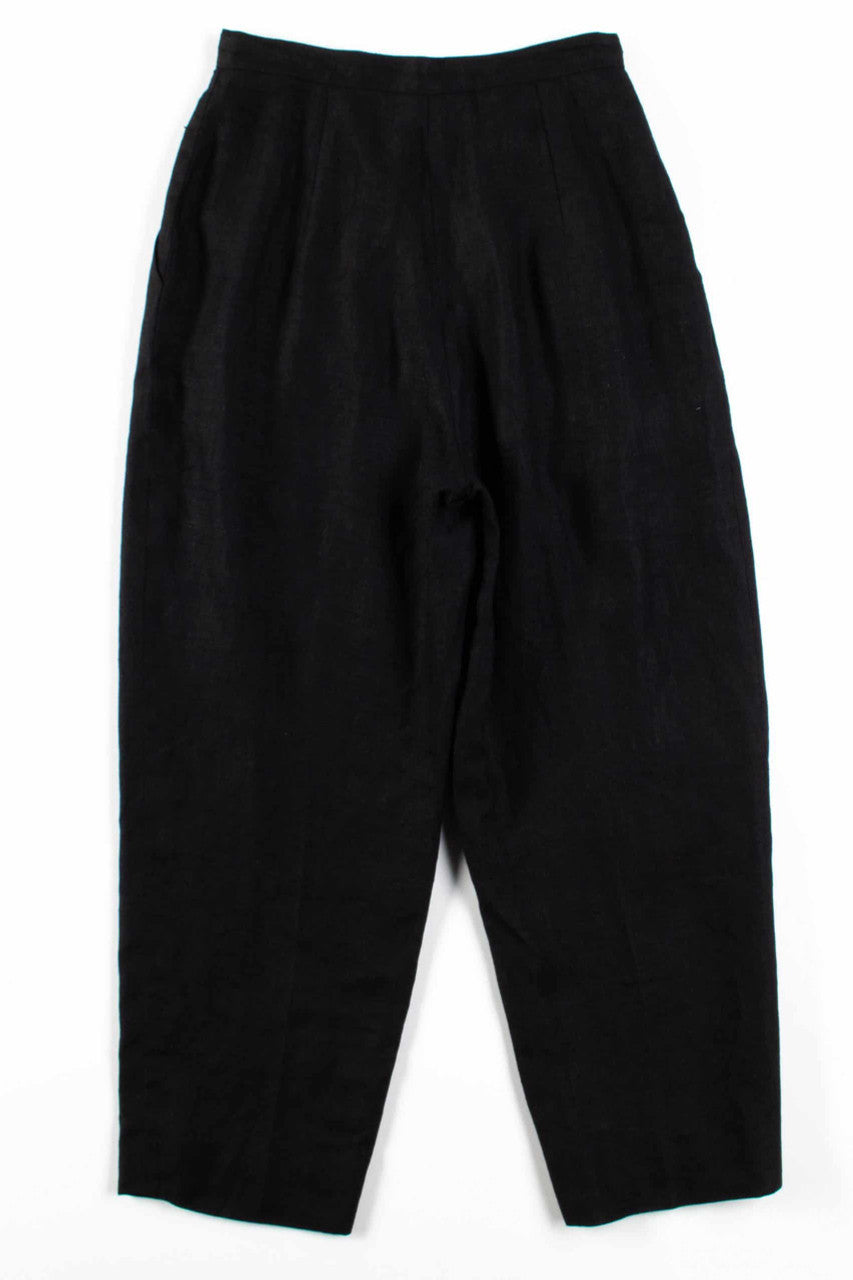 Black Linen Pleated Pants (sz. 10)