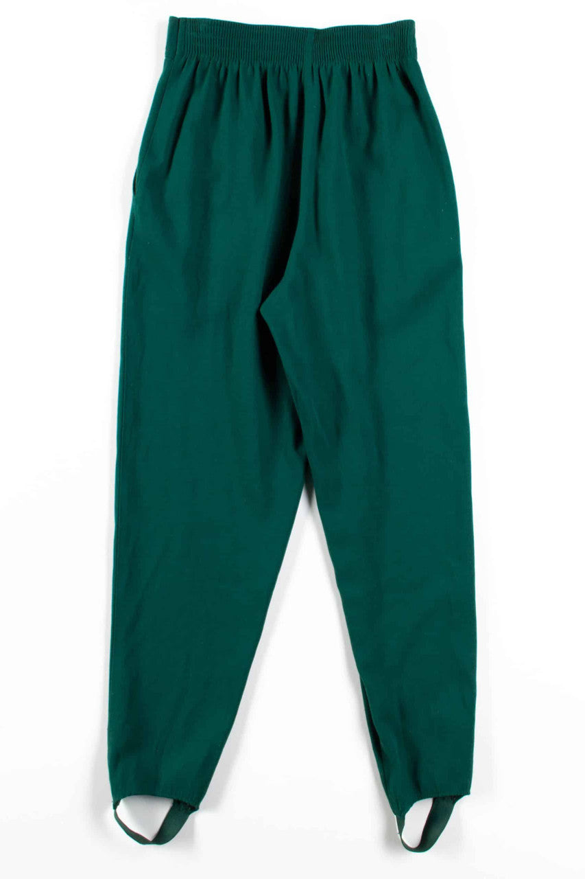 Green Pleated Pants w/ Stirrups