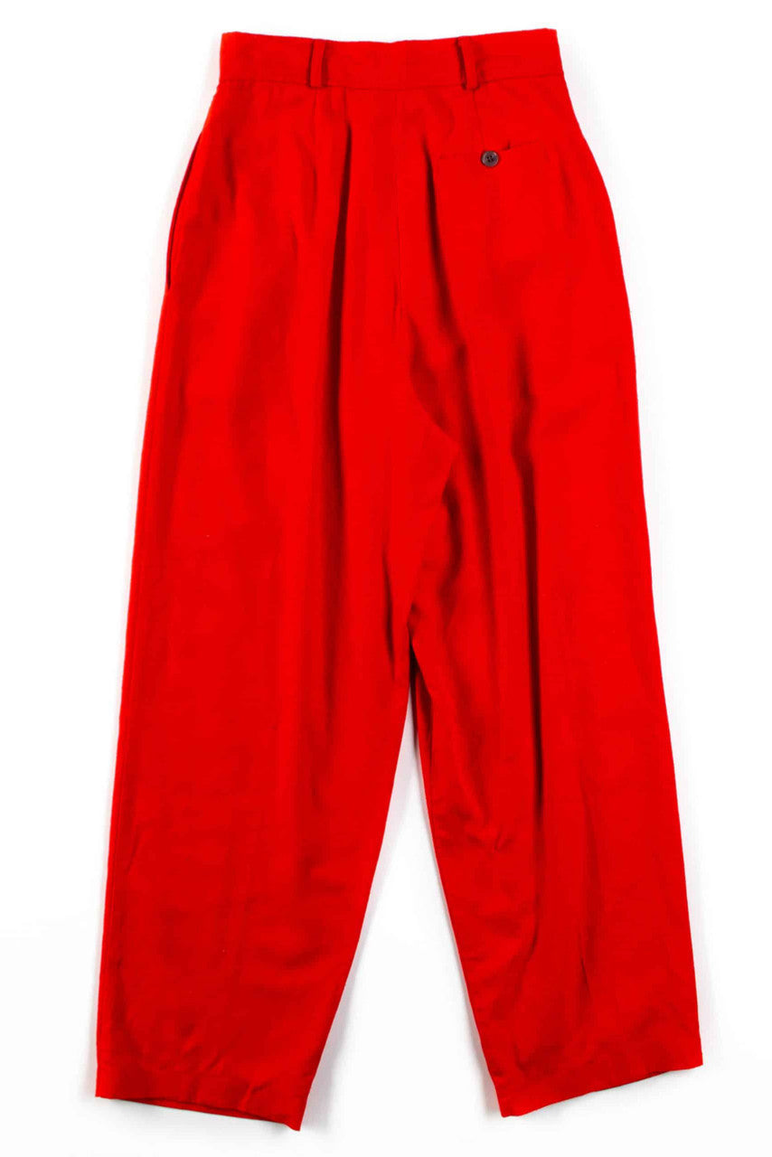 Red Silk Pants (sz. 6)