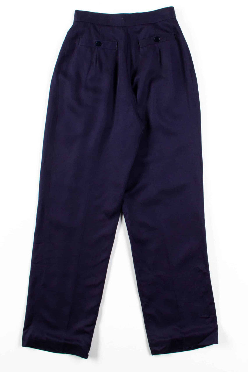 Navy Rayon Pleated Pants (sz. 4)