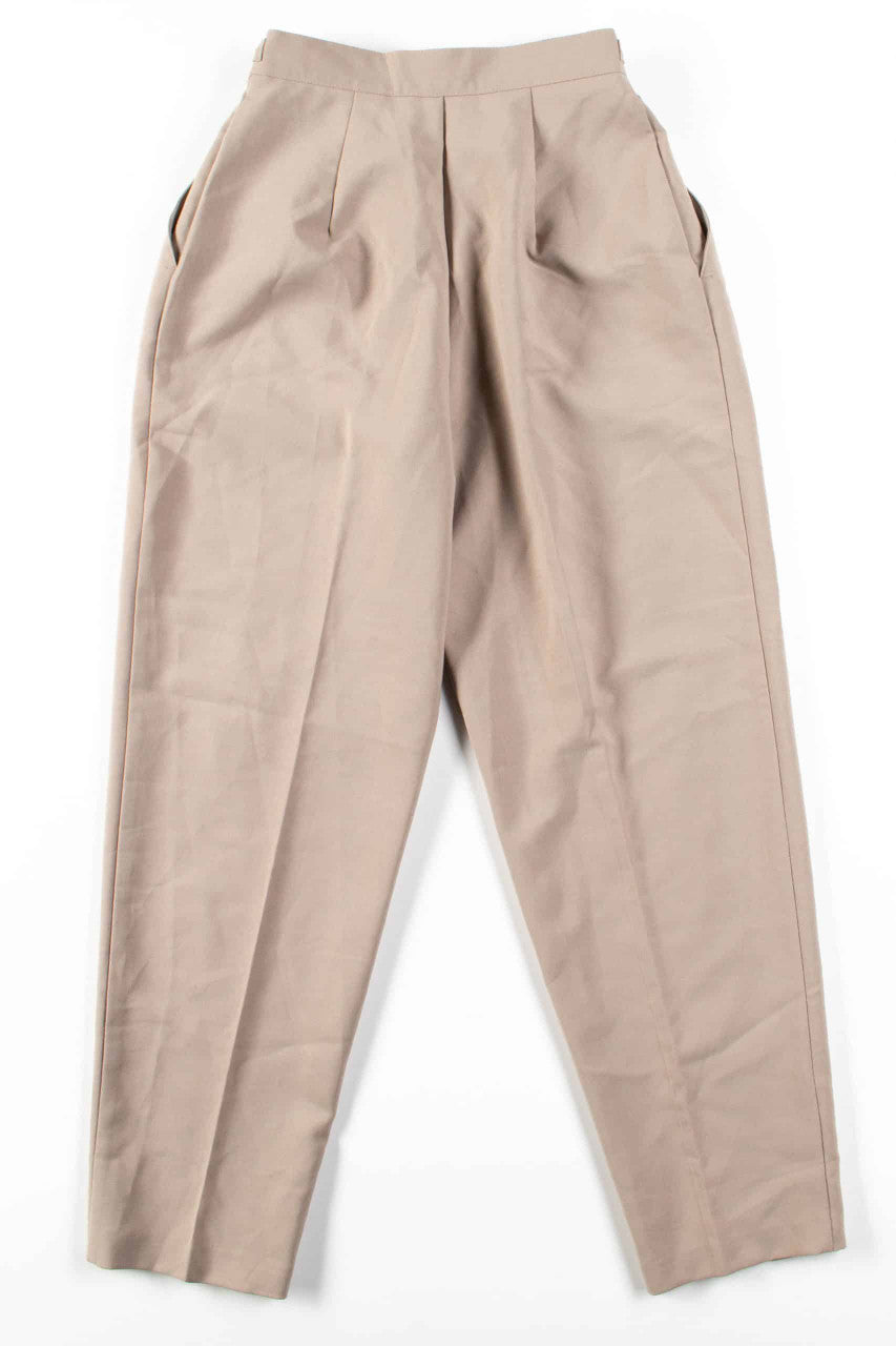 Adjustable Tan Pleated Pants (sz. 8)