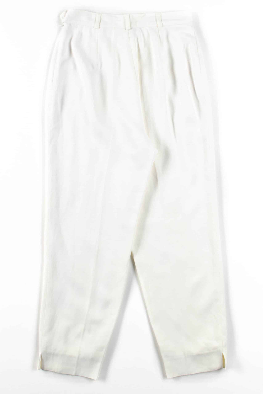 White Side Button Pants (sz. 10)