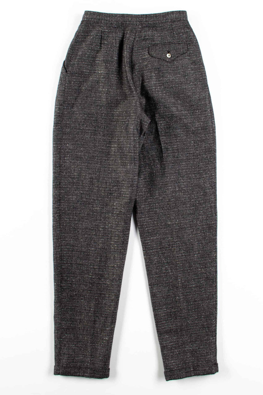 Grey Metallic Herringbone Pleated Pants (sz. 4)