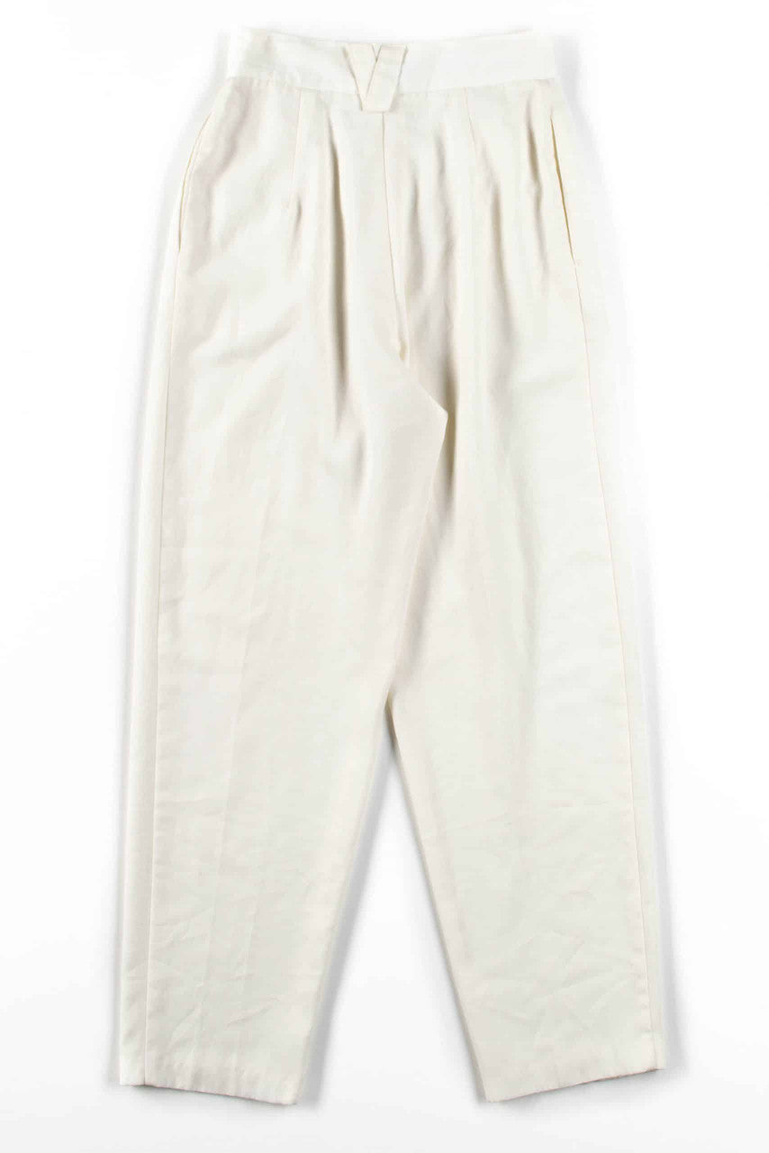 Ivory Pleated Pants