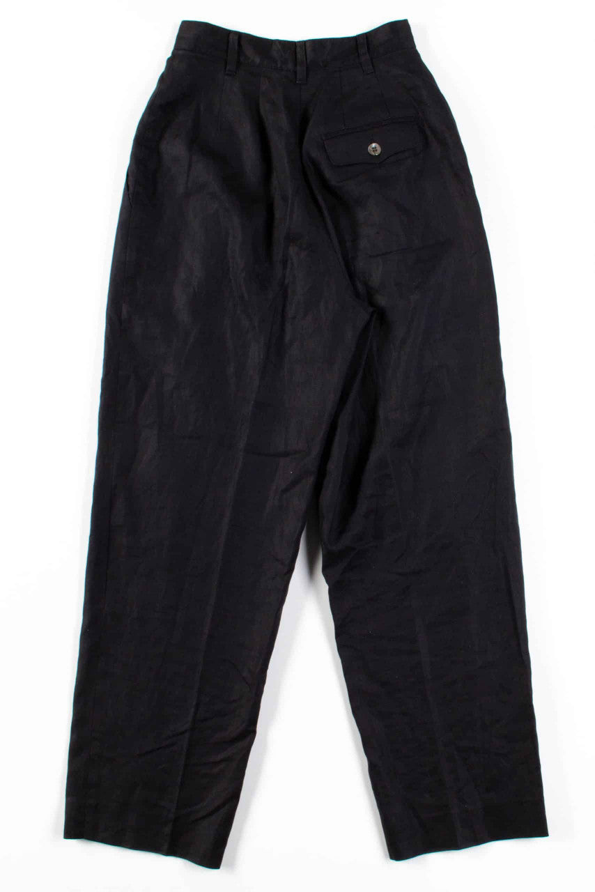 Black Pleated Linen Pants (sz. 4)