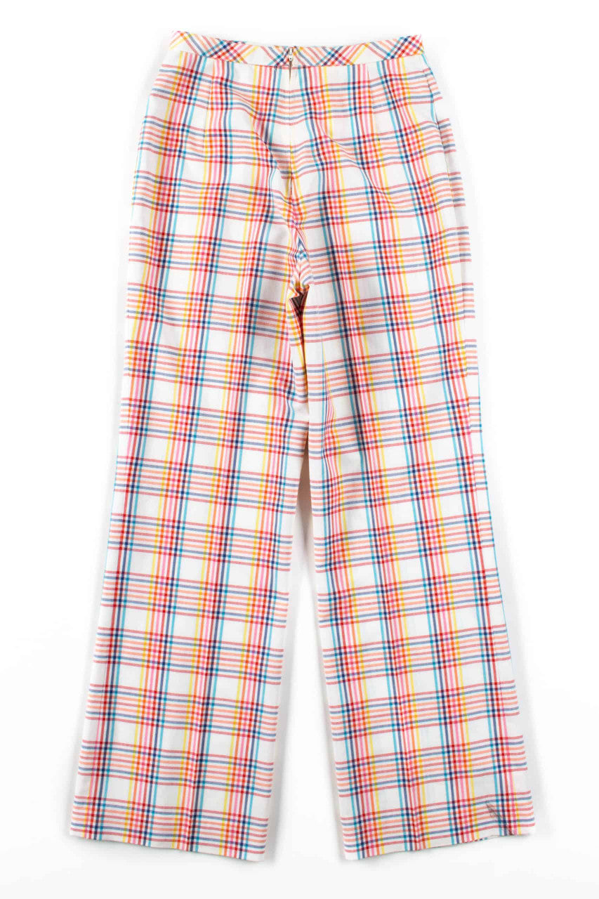 Bright Multicolor Plaid Vintage Pants (sz. 10)