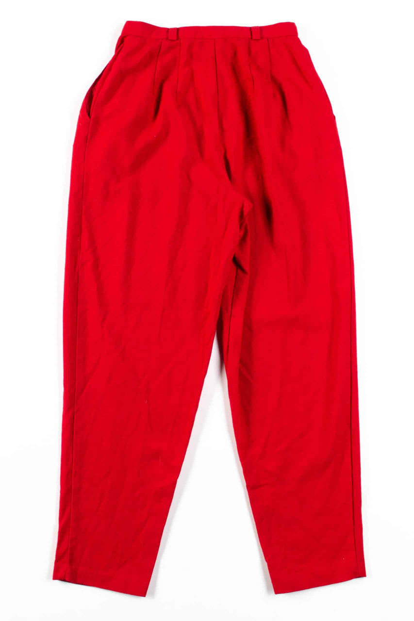 Red High Waisted Vintage Pants