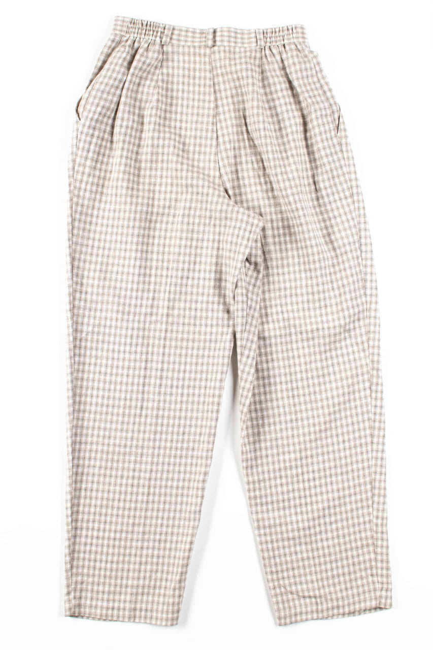 Tan Plaid High Waisted Pants (sz. 8P)