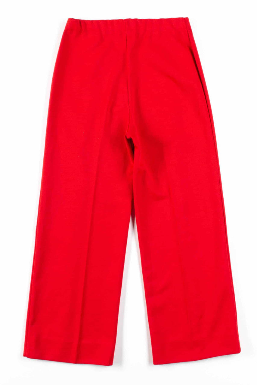 Red Pleated Pull On Pants